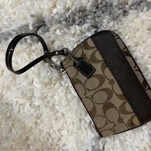 Coach Brown and Black Wristlet